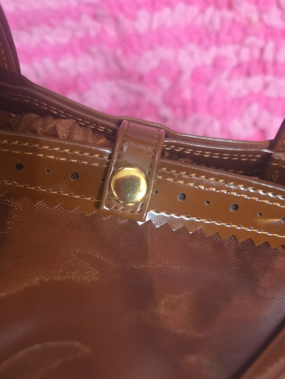 Valentino Garavani Brown Leather & Mesh Top Handle Backpack - Picture 8 of 16